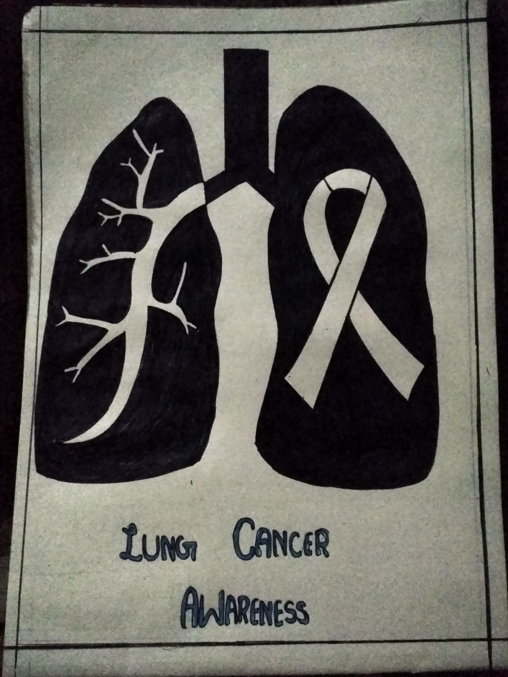 Drawing Lungs Cancer Awareness India NCC