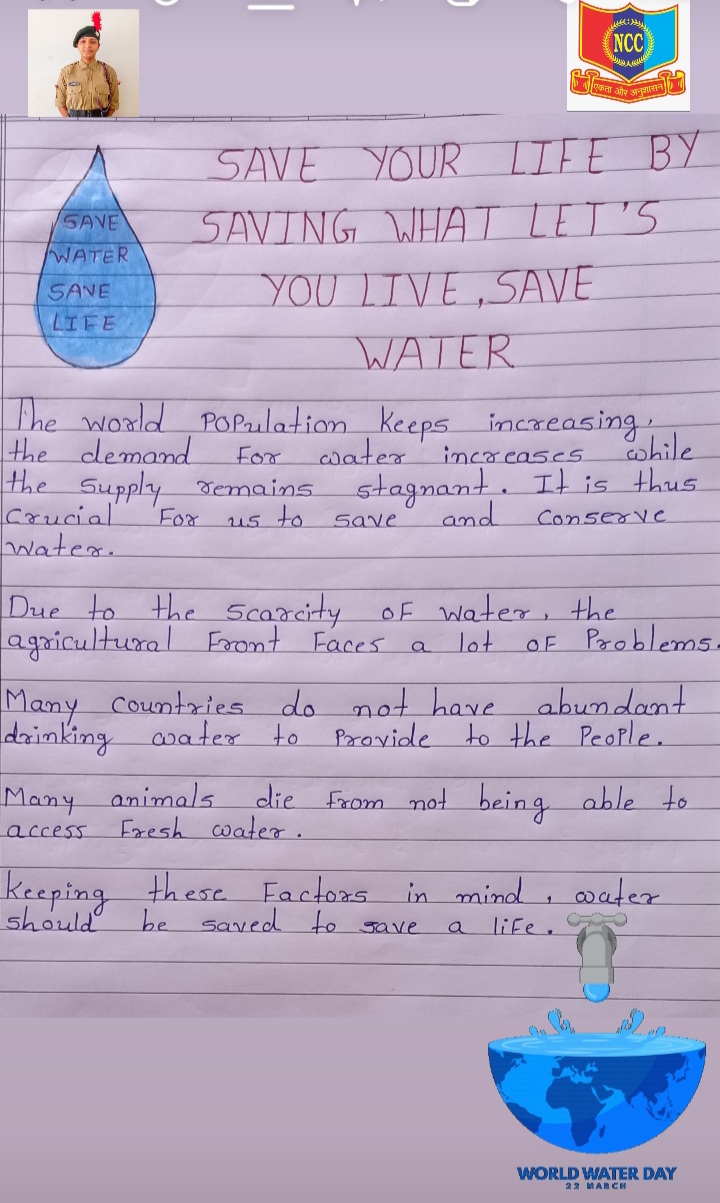 Save Water Save Life India Ncc