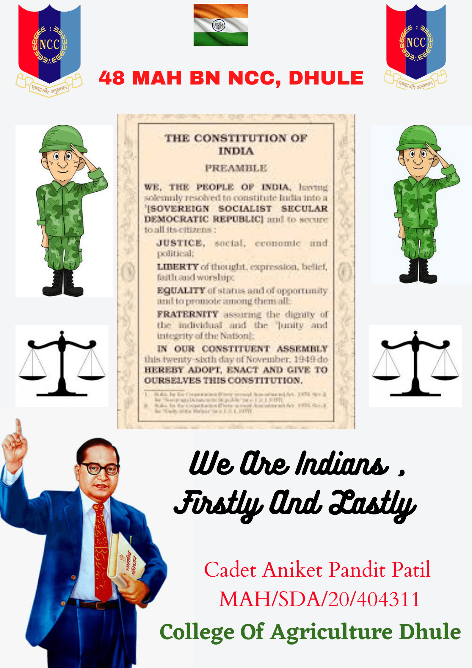 Poster On Preamble Of India India NCC