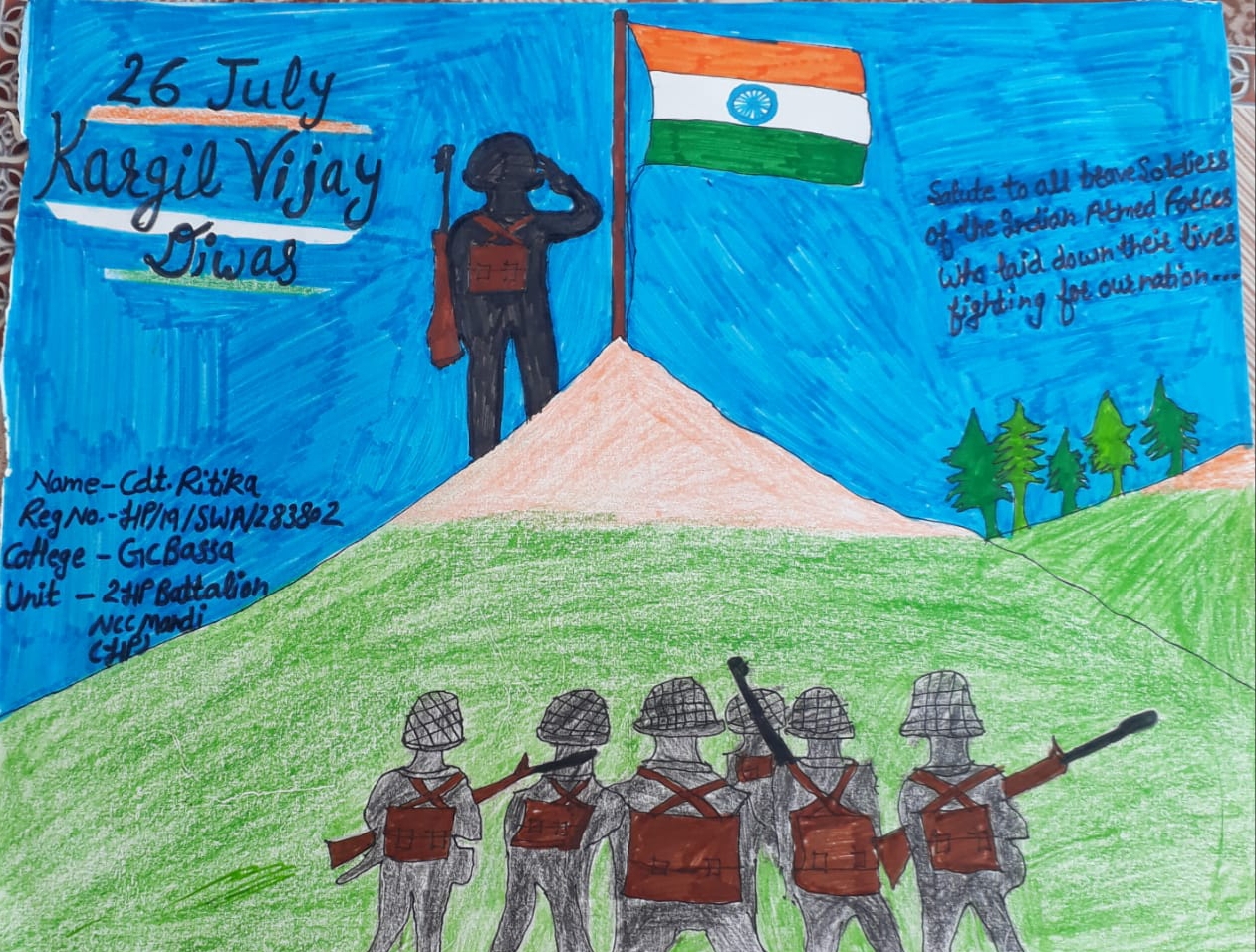 Kargil Vijay Divas Poster Making India Ncc