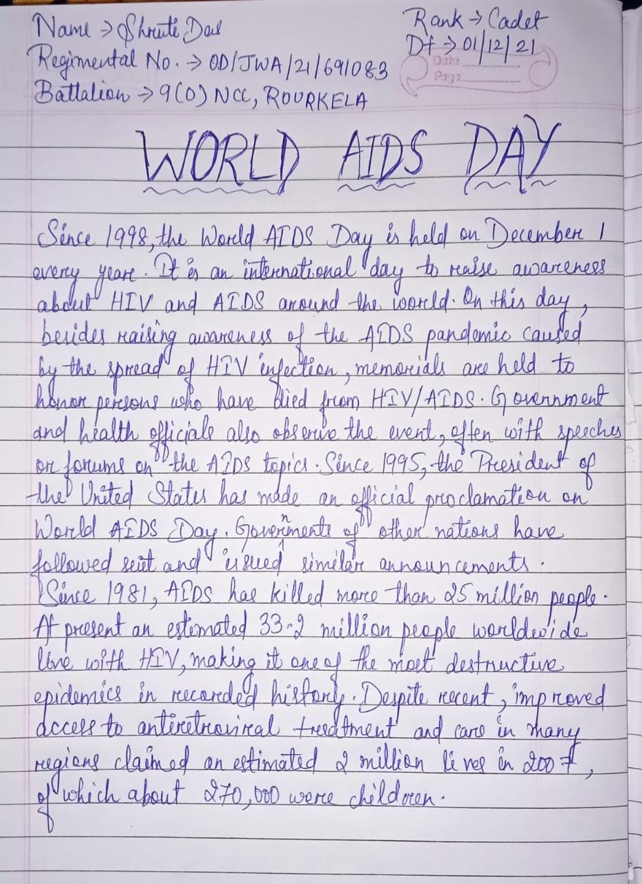 World Aids Day India Ncc