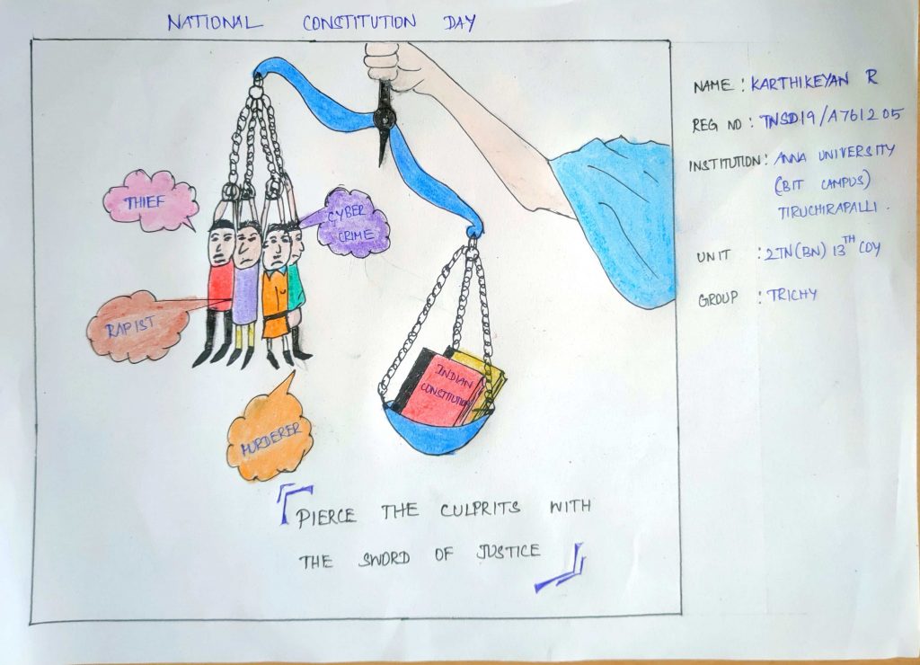 National Constitution Day Poster Drawing easy,26th Nov | Construction day  drawing | Law Day drawing - YouTube
