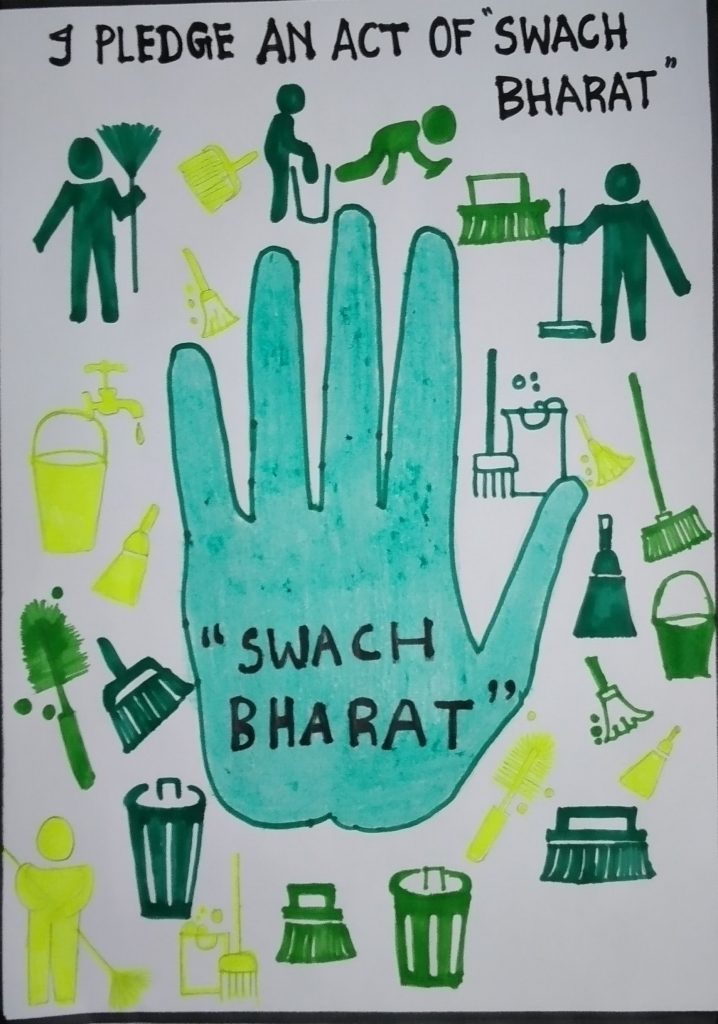 Gandhi Swachh Bharat Artwork| Buy High-Quality Posters and Framed Posters  Online - All in One Place – PosterGully