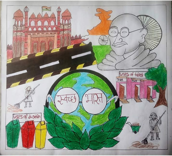 Painting on swachhata – India NCC