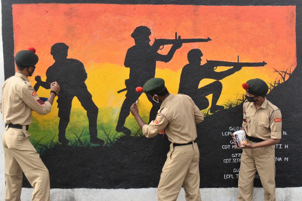 Simple drawing and wall painting – India NCC