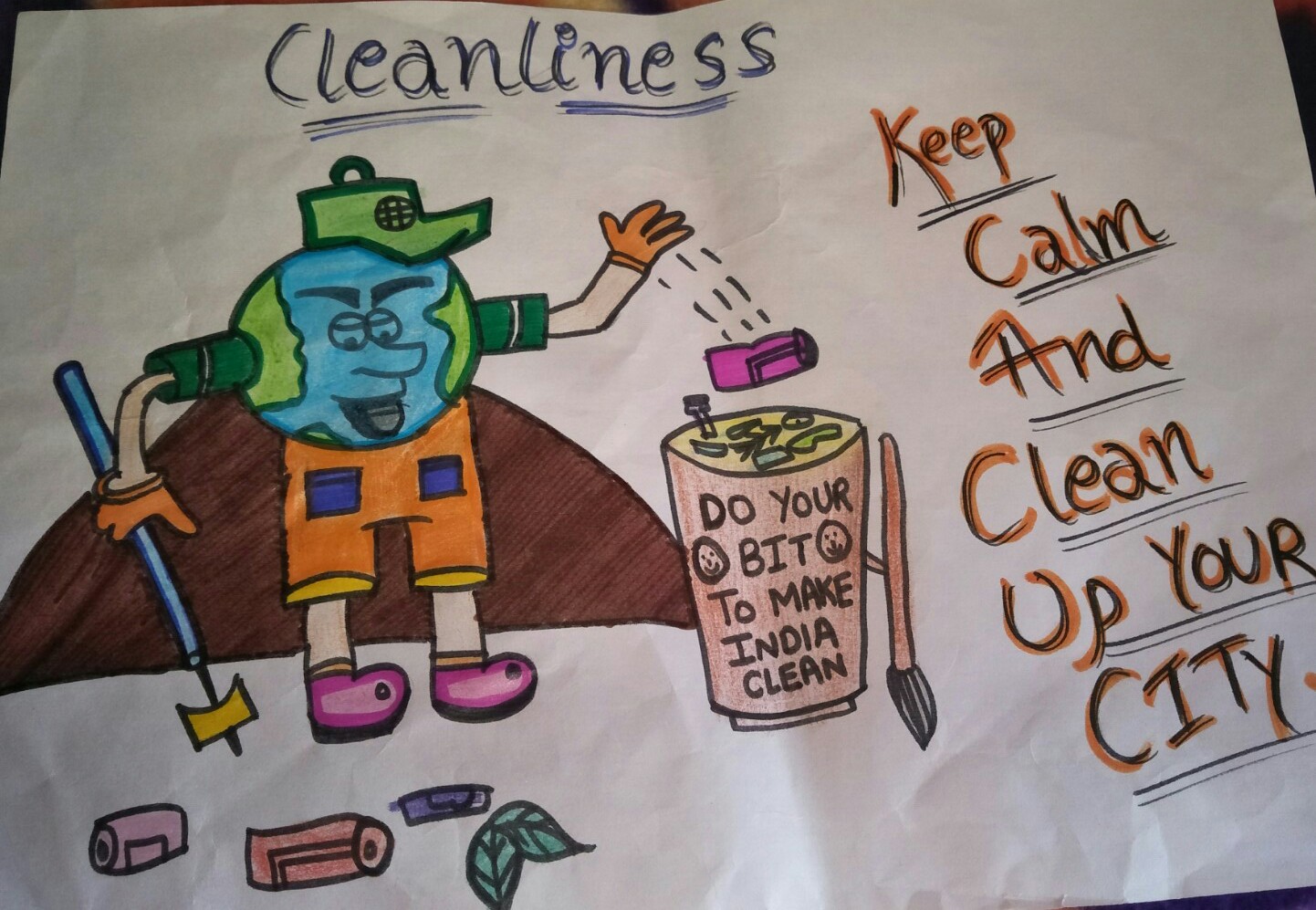 Cleanliness day poster drawing l How to draw Clean and Green India drawing  step by step - YouTube