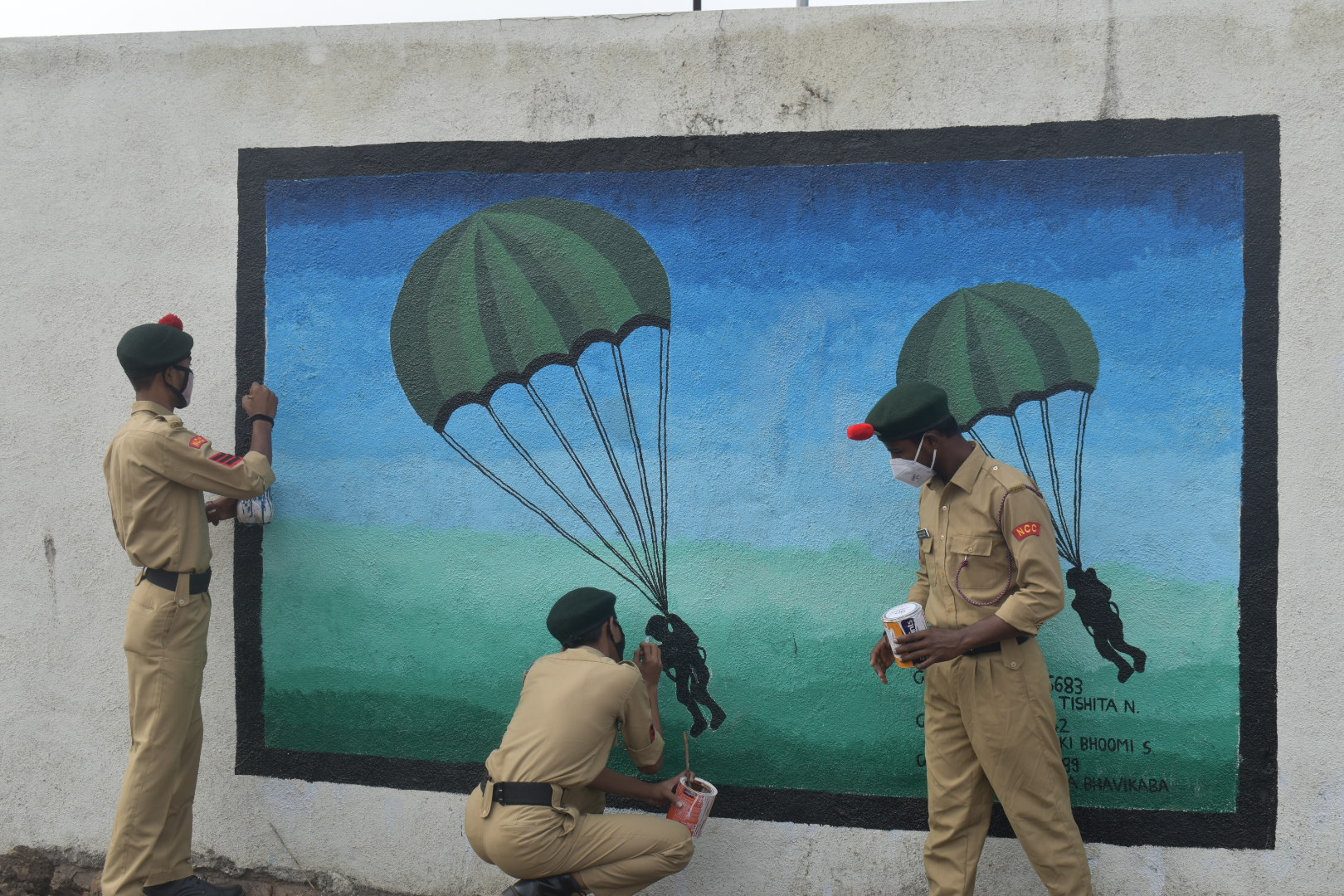 Simple drawing and wall painting – India NCC