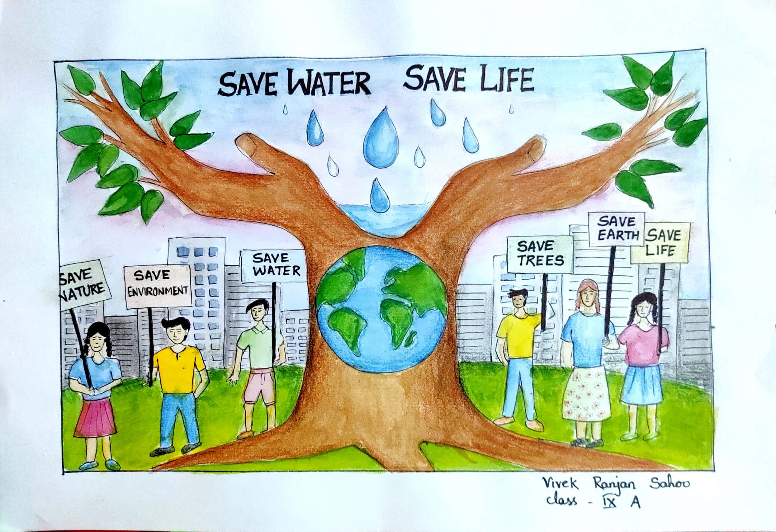 water conservation images for drawing  Save water poster drawing Save  water poster Save water drawing
