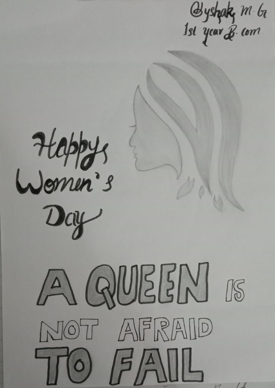 Sketch of a beautiful girl for happy womens day Vector Image