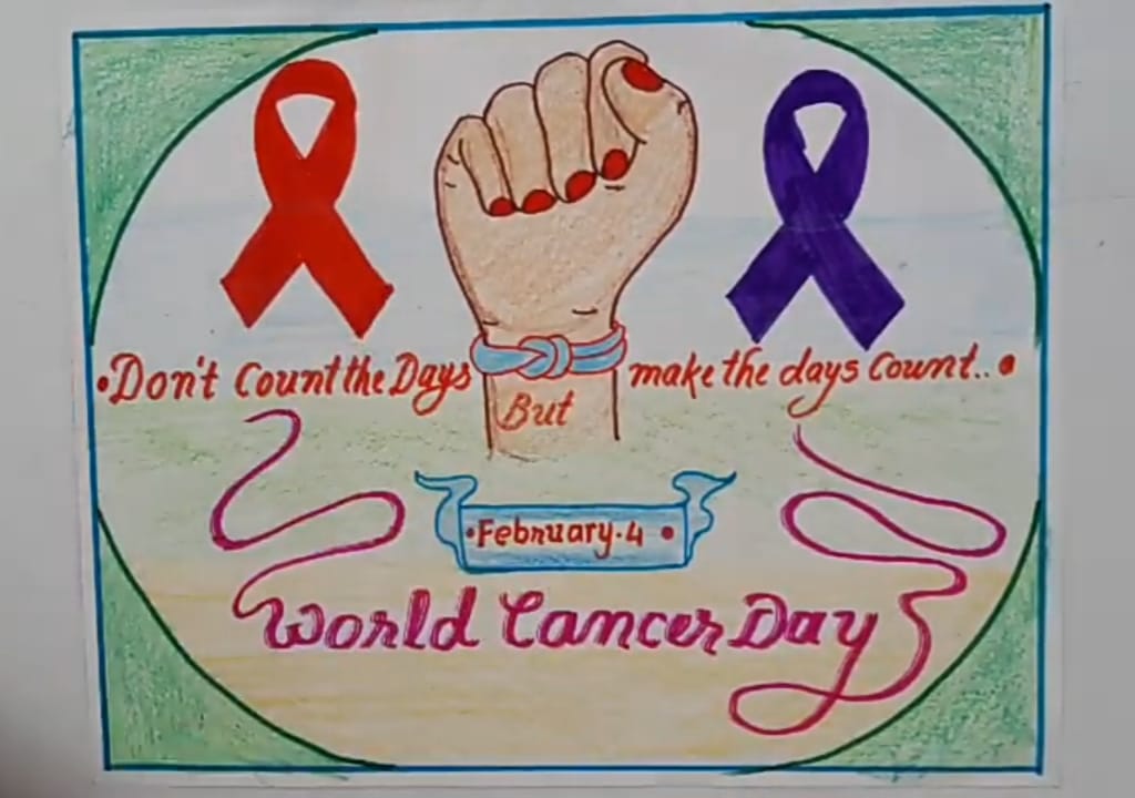 Creating awareness against cancer through Poster Making – India NCC