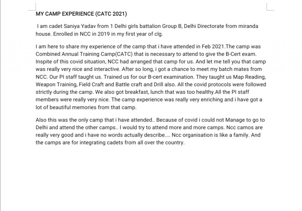 youth camp experience essay