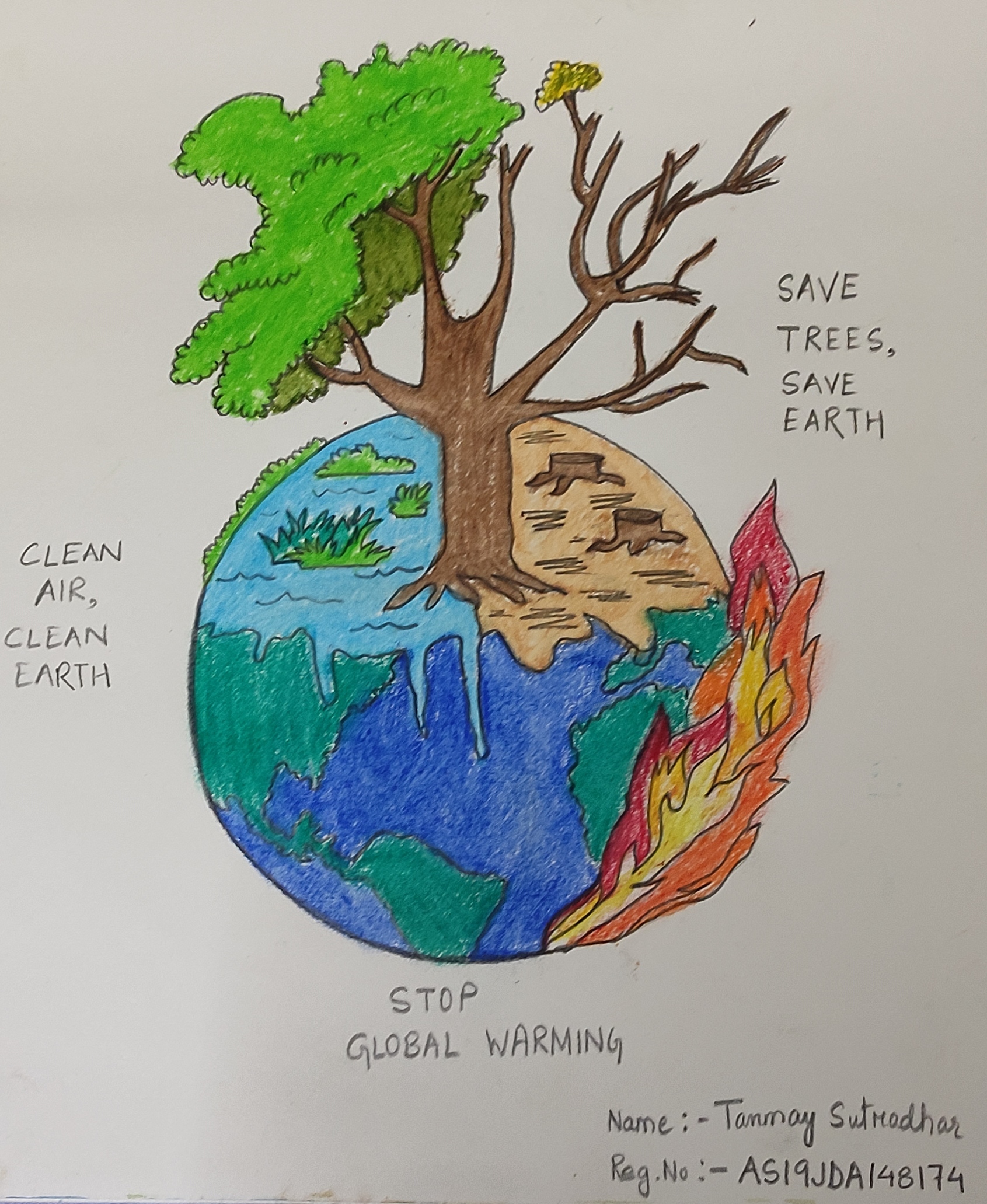 World Earth Day Drawing / How to Draw Save Tree Save Earth Poster Easy  Steps / Save Earth Drawing - YouTube