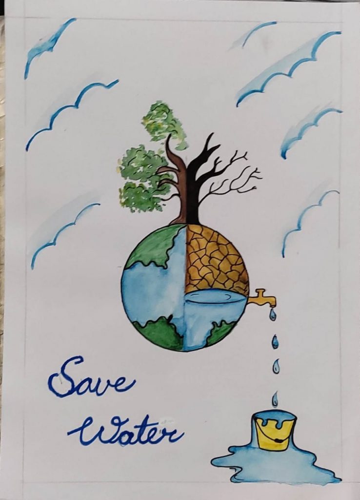 drawing for kids on save water