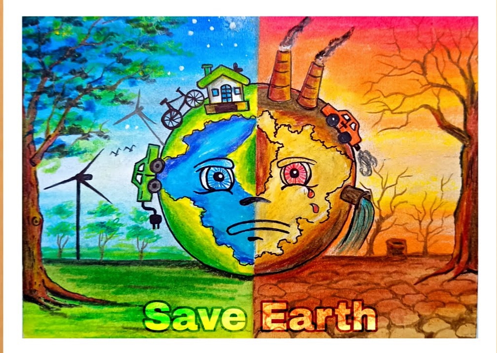 Only One Earth Poster | Environment Day 2022 Drawing - hcwriting.com-saigonsouth.com.vn