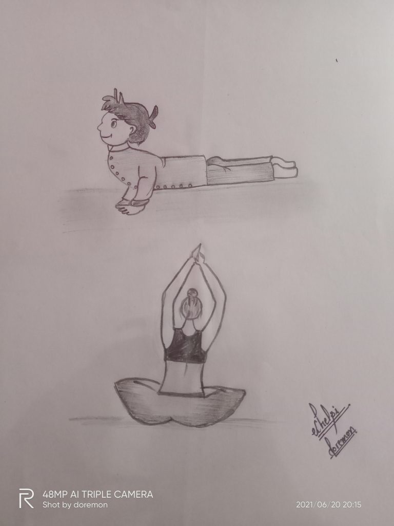 Sketch Of Cartoon Man Doing Yoga Position Royalty Free SVG, Cliparts,  Vectors, and Stock Illustration. Image 100181317.