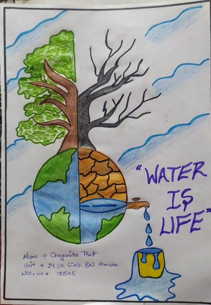 जल ही जीवन है पर चित्र बनाना सीखें | How to Draw Save Water Save Life  Scenery | save water - YouTube