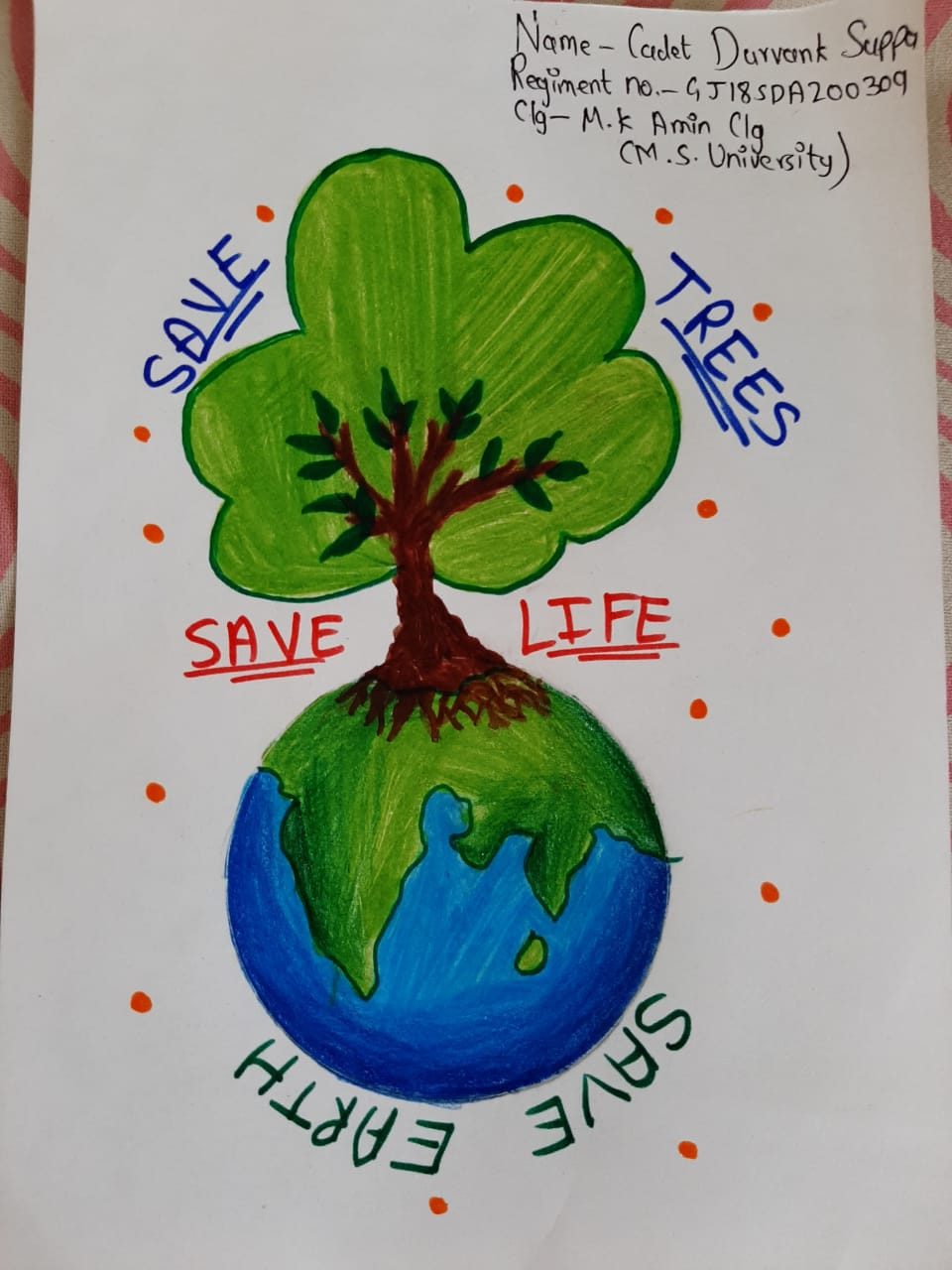 Save environment save nature poster chart drawing || project making for  competition - step by step - YouTube
