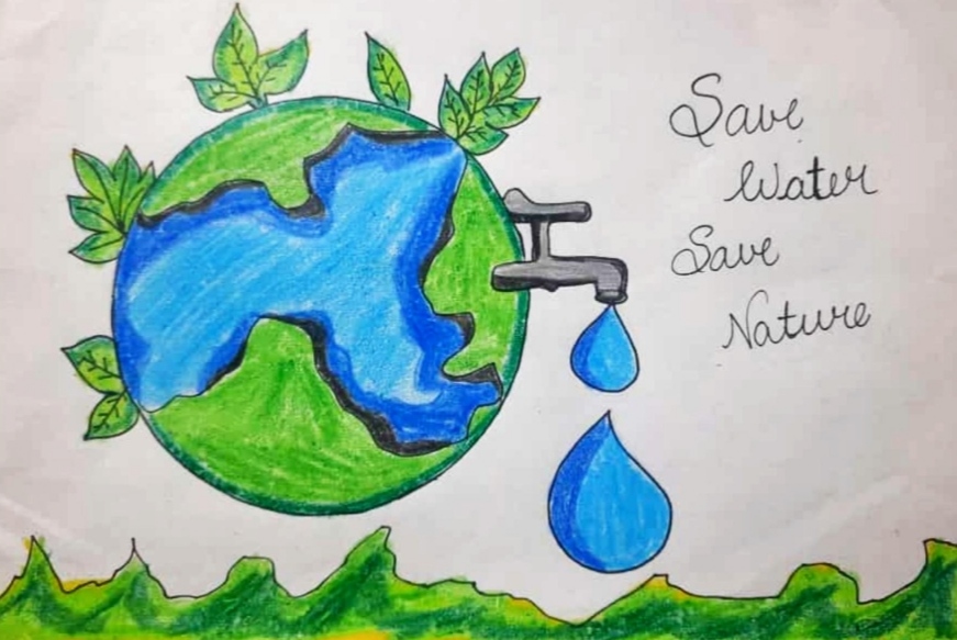 जल संरक्षण दिवस पर चित्र//World water day poster drawing easy step//Save  water Save earth drawing - YouTube