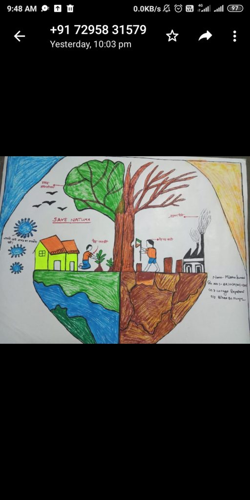 Greenhouse effect vs Global warming drawing\ easy drawing for kids - YouTube