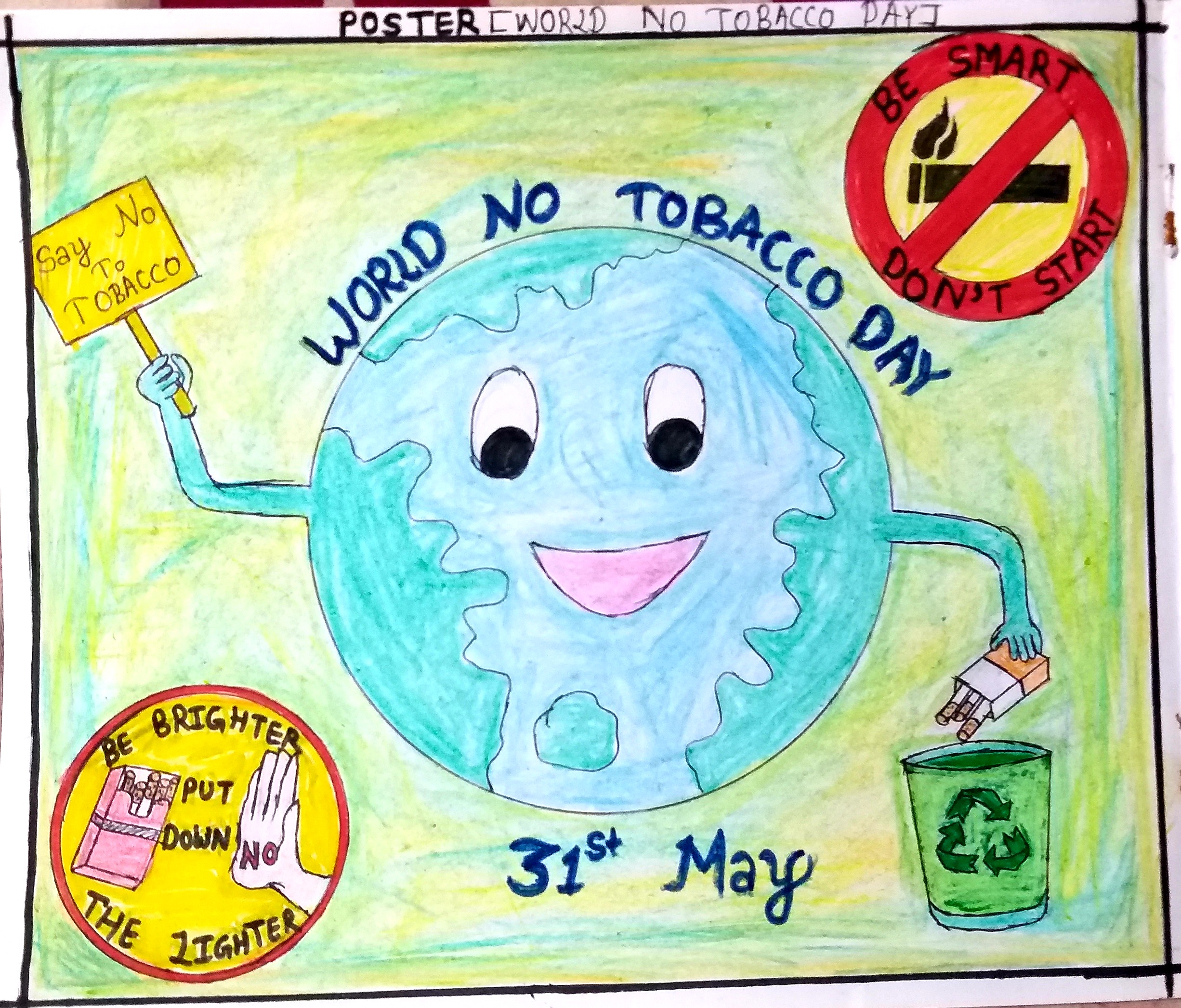 POSTER ON WORLD NO TOBACCO DAY India NCC