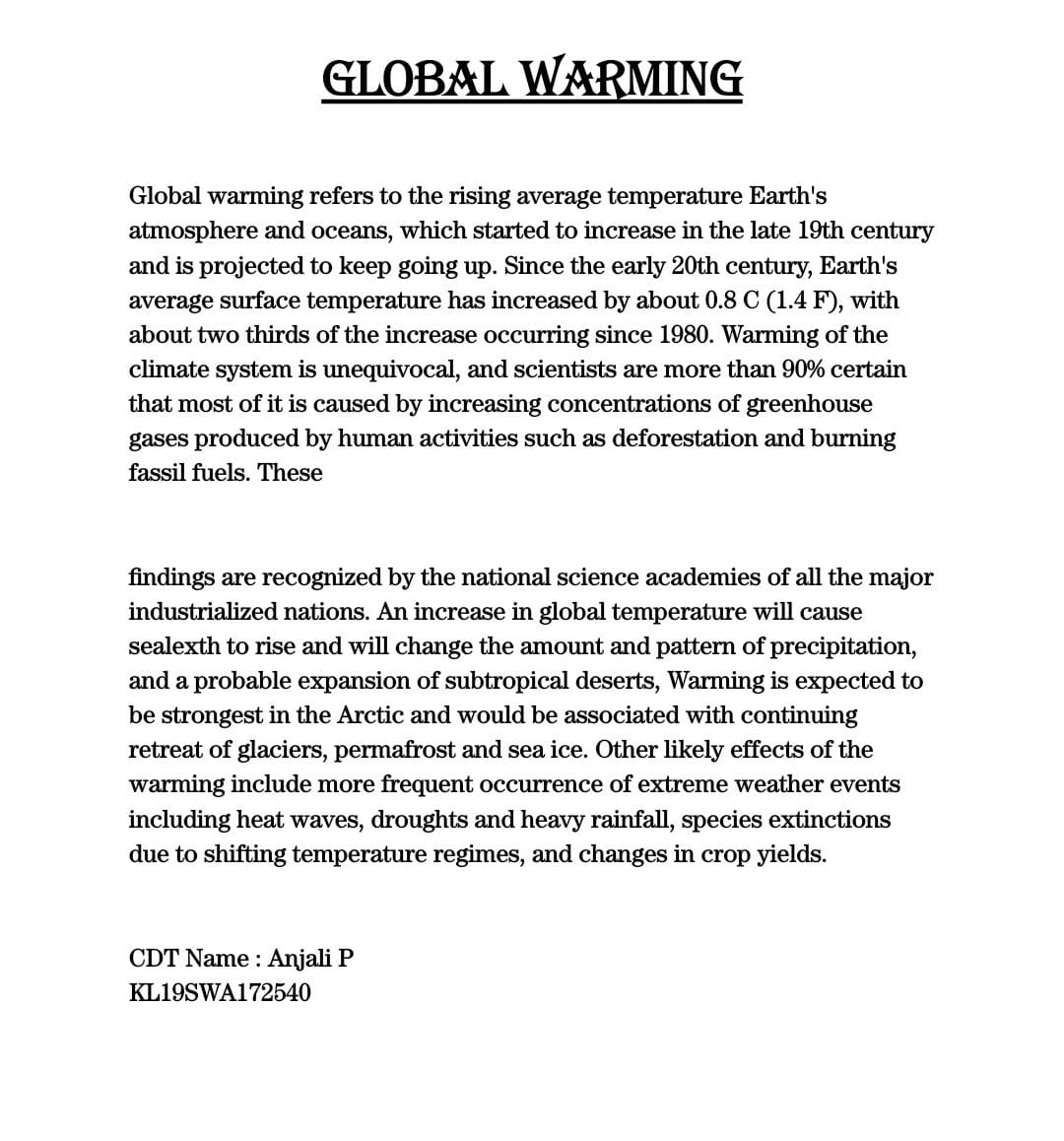 global warming assignment in punjabi