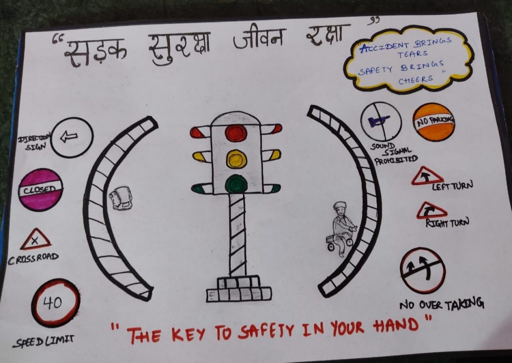 How to Draw City Road Safety Drawing ll Drawing on road safety for  competition - YouTube | Road safety poster, Road safety, Safety posters