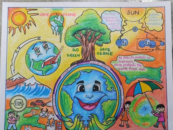 Easy drawing for go green save earth // save trees drawing poster for kids.  - YouTube