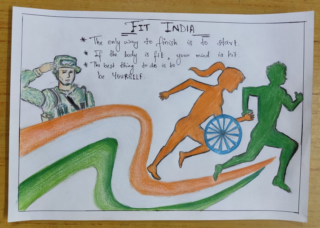 Fit India Drawing | Hum Fit To India Fit Poster Drawing For Competition ...  | India poster, Poster drawing, Drawing competition