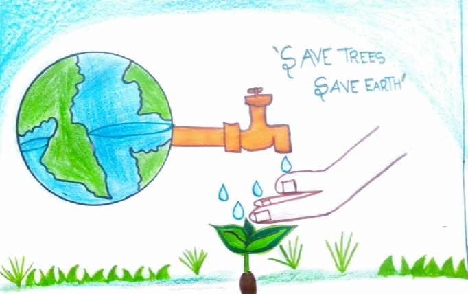 Illustration Earth Splash Water House Tree Stock Vector (Royalty Free)  125822579 | Shutterstock