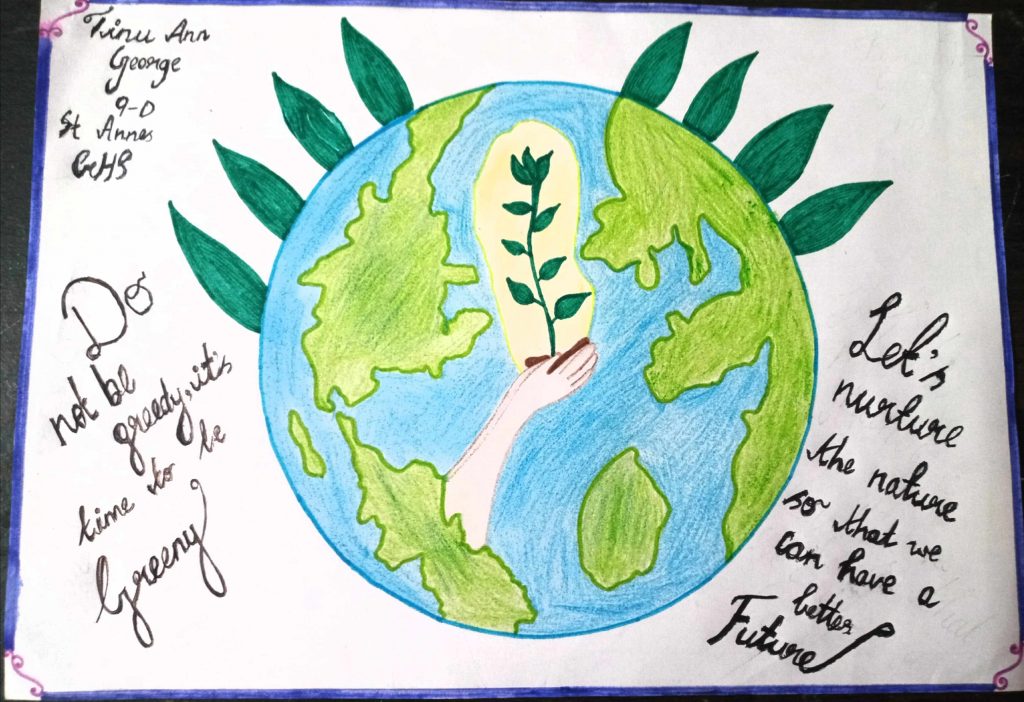 World Environment day poster drawing with oil pastel - step by step | Do...  | World environment day posters, Poster drawing, Earth drawings