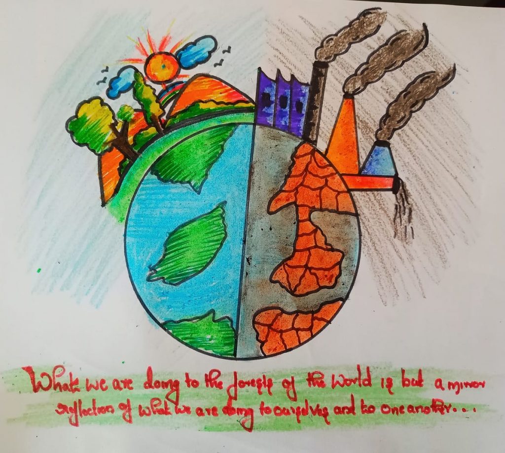 World Environment day Poster drawing easy | Earth drawings, Earth day  drawing, Save earth drawing
