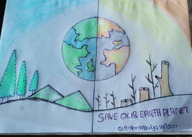 Environment Day Drawing | Creative | World Earth Day | Save Our planet  poster drawing | Save Earth | Drawing for kids, Poster drawing, Easy  drawings for kids