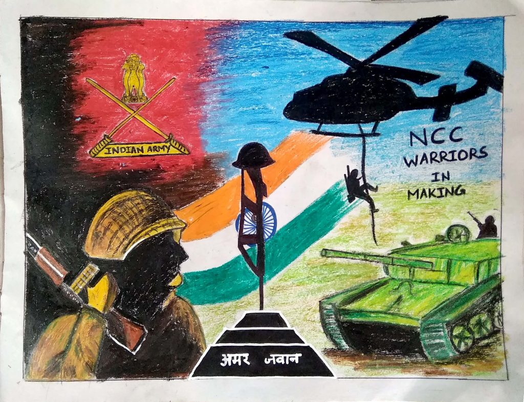 Simple drawing and wall painting – India NCC