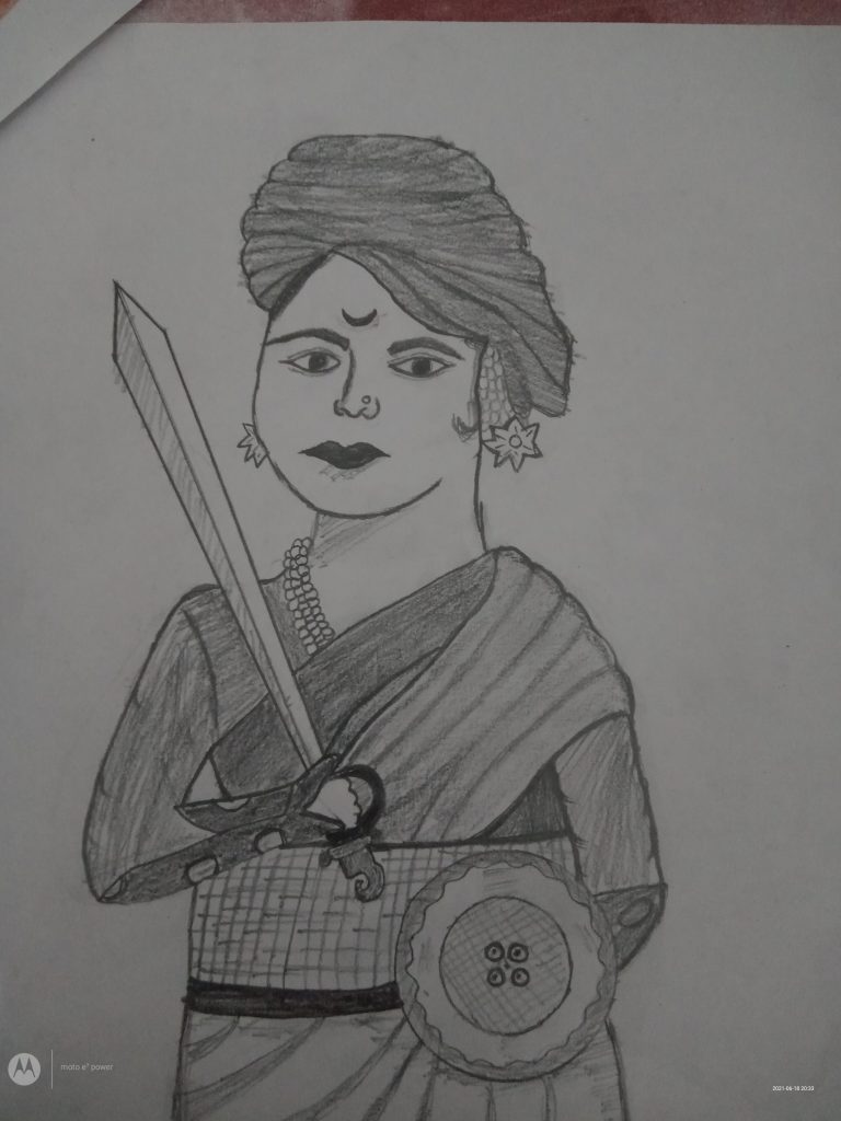 Jhansi ki Rani and Durga maa drawing using Charcoal Powder and brush pen |  Independence Day Drawing - YouTube