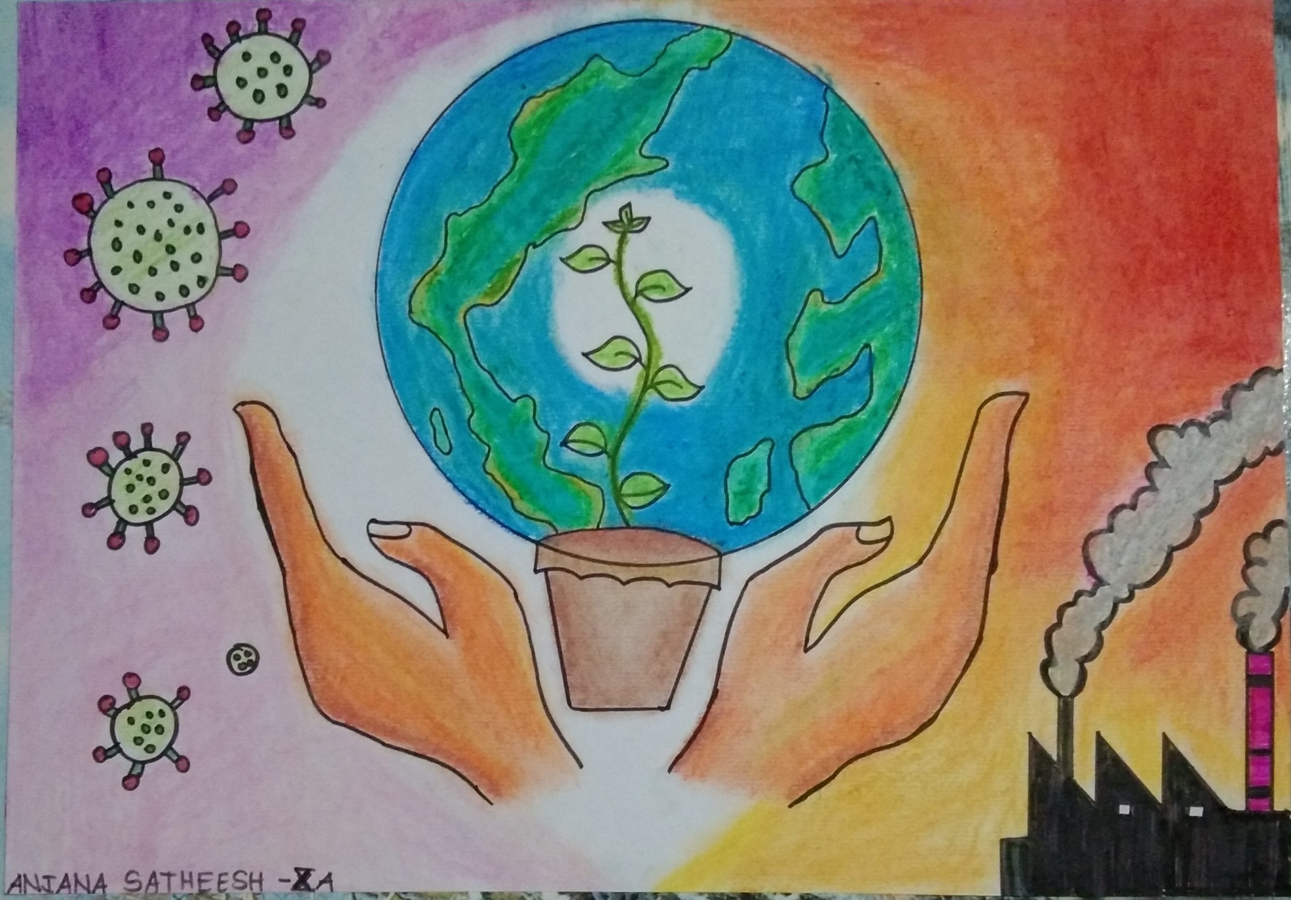 Save Mother Earth! Children`s Drawing On The Wall In Mumbai, India Stock  Photo, Picture and Royalty Free Image. Image 116663374.