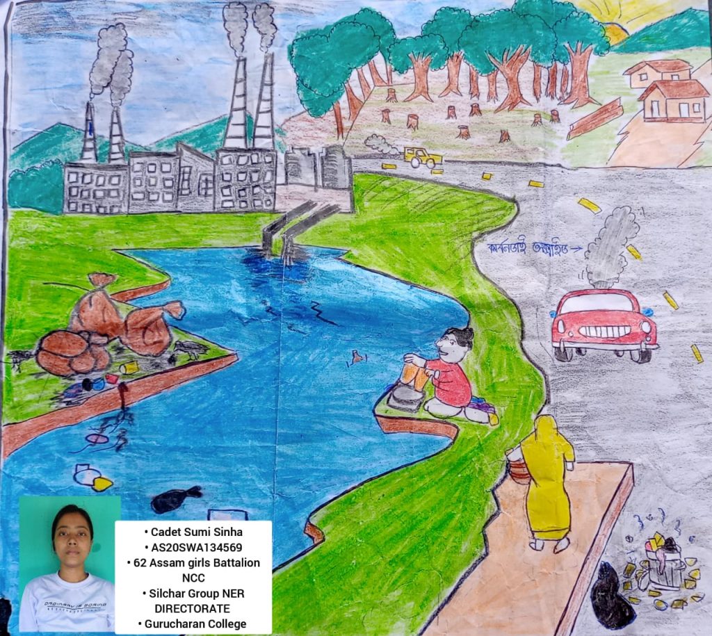 Water pollution drawing||air pollution painting||save environment poster -  YouTube