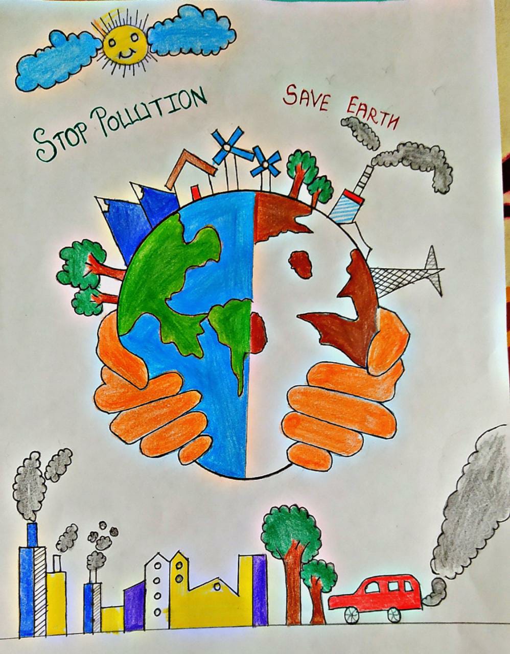 air pollution drawing - YouTube
