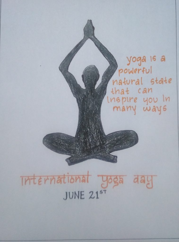 Poster on International Yoga Day ❣️🎨🖌️ // Watercolour Painting//  Competition winning Painting🏆 | Poster drawing, Drawing competition, Save  earth drawing