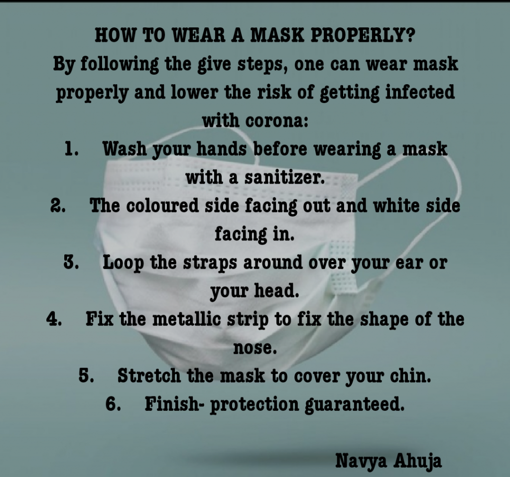 Steps to wear a mask properly – India NCC