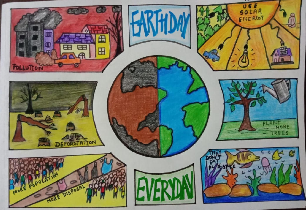 Environment Drawing for Competition Pollution easy drawing परयवरण महतव  चतर Environment sketch  YouTube