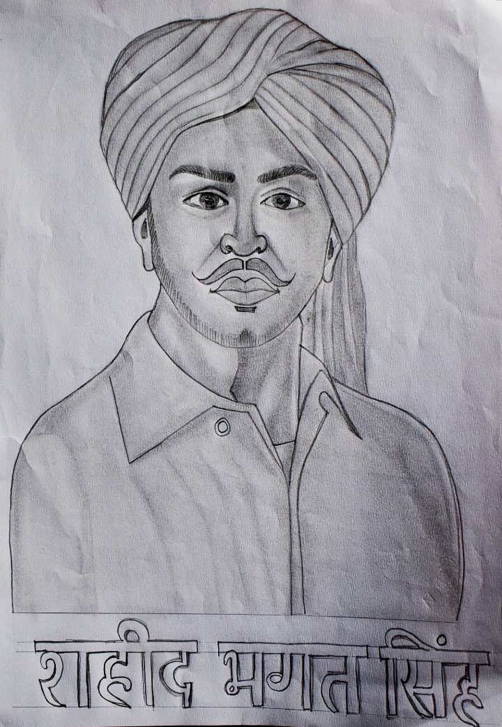 Drawing Bhagat Singh by Muskan | OurArtCorner