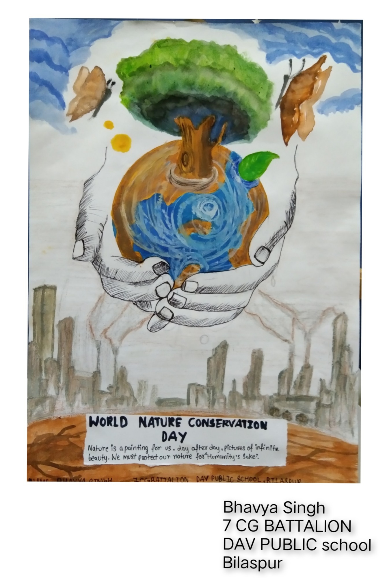 Image of World Nature Conservation Day, 28 July, Abstract Poster Of Nature  Giving Plant To Human, Illustration Vector-CI831940-Picxy