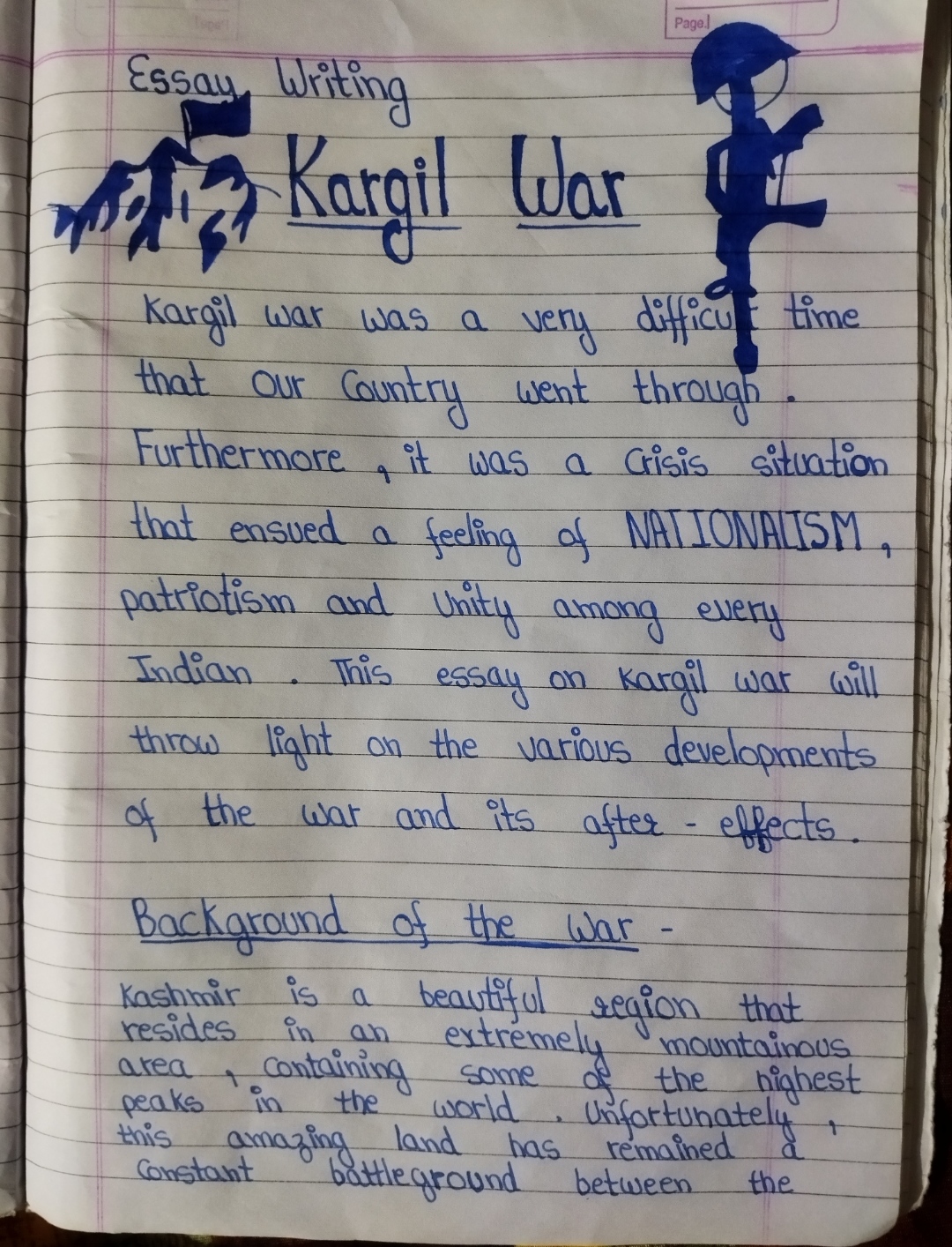 essay on kargil in urdu language