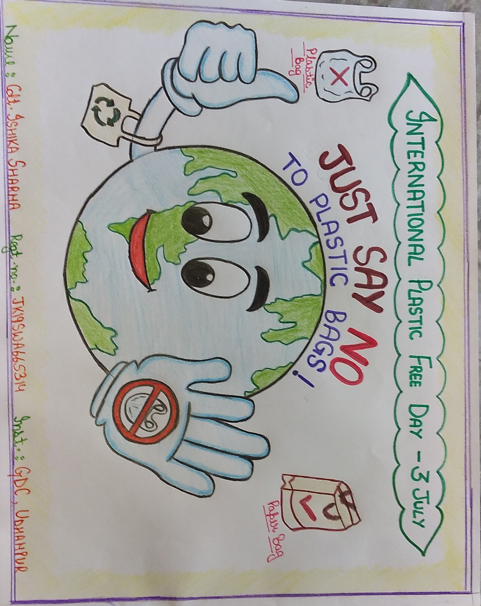 Poster on International plastic free day – India NCC