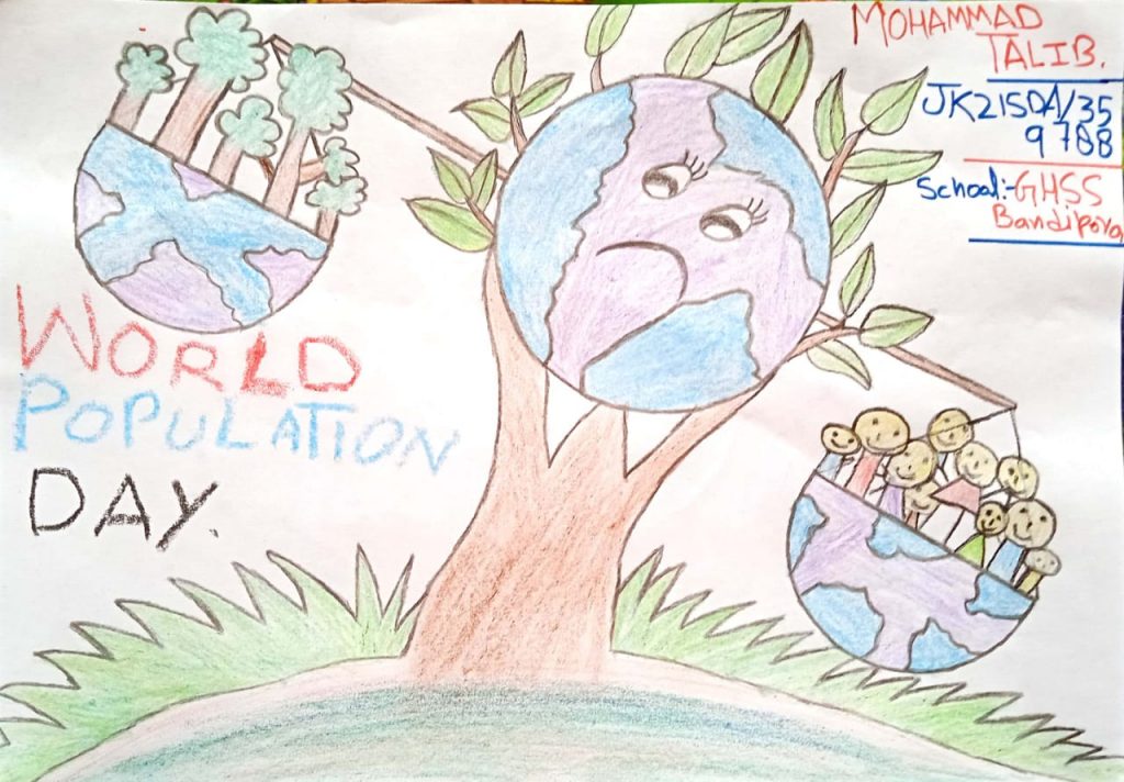 World Population Day Drawing by Cdt. VIVEK – India NCC