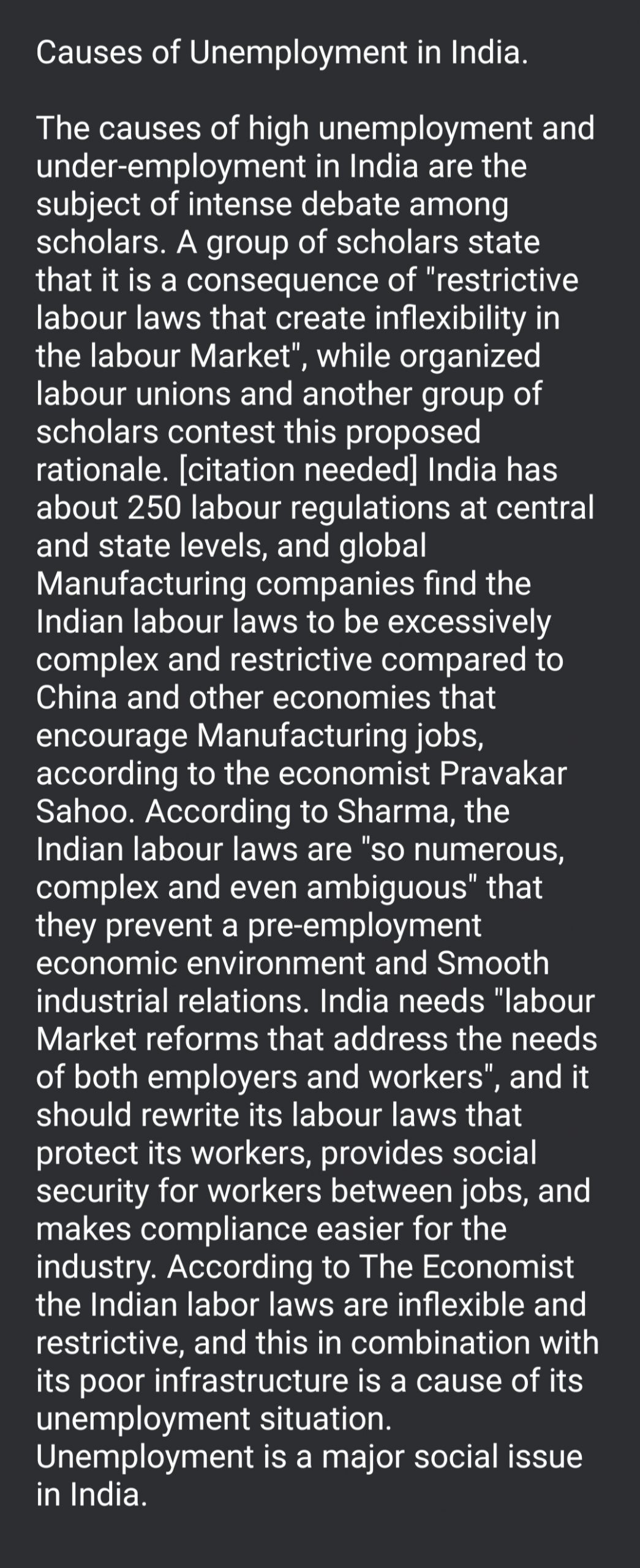 give the main causes of unemployment in india