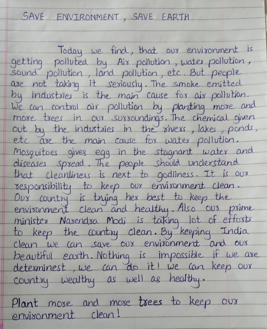 save environment for future generations essay class 9