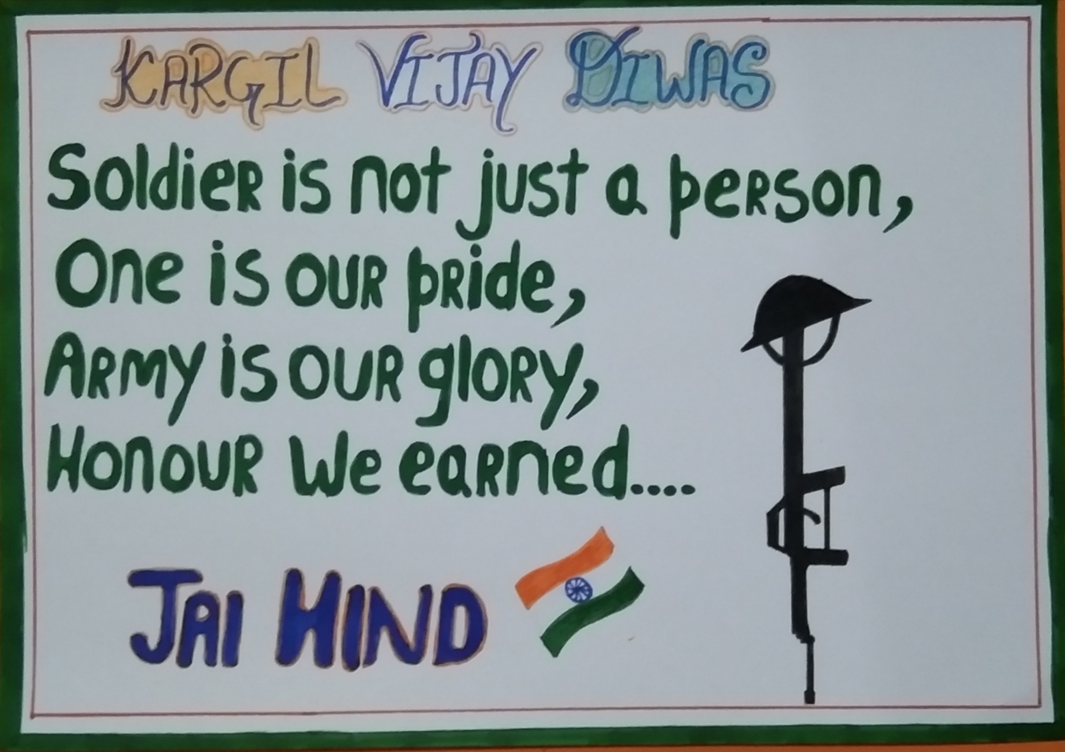 Slogan Writing On Kargil Vijay Diwas India NCC