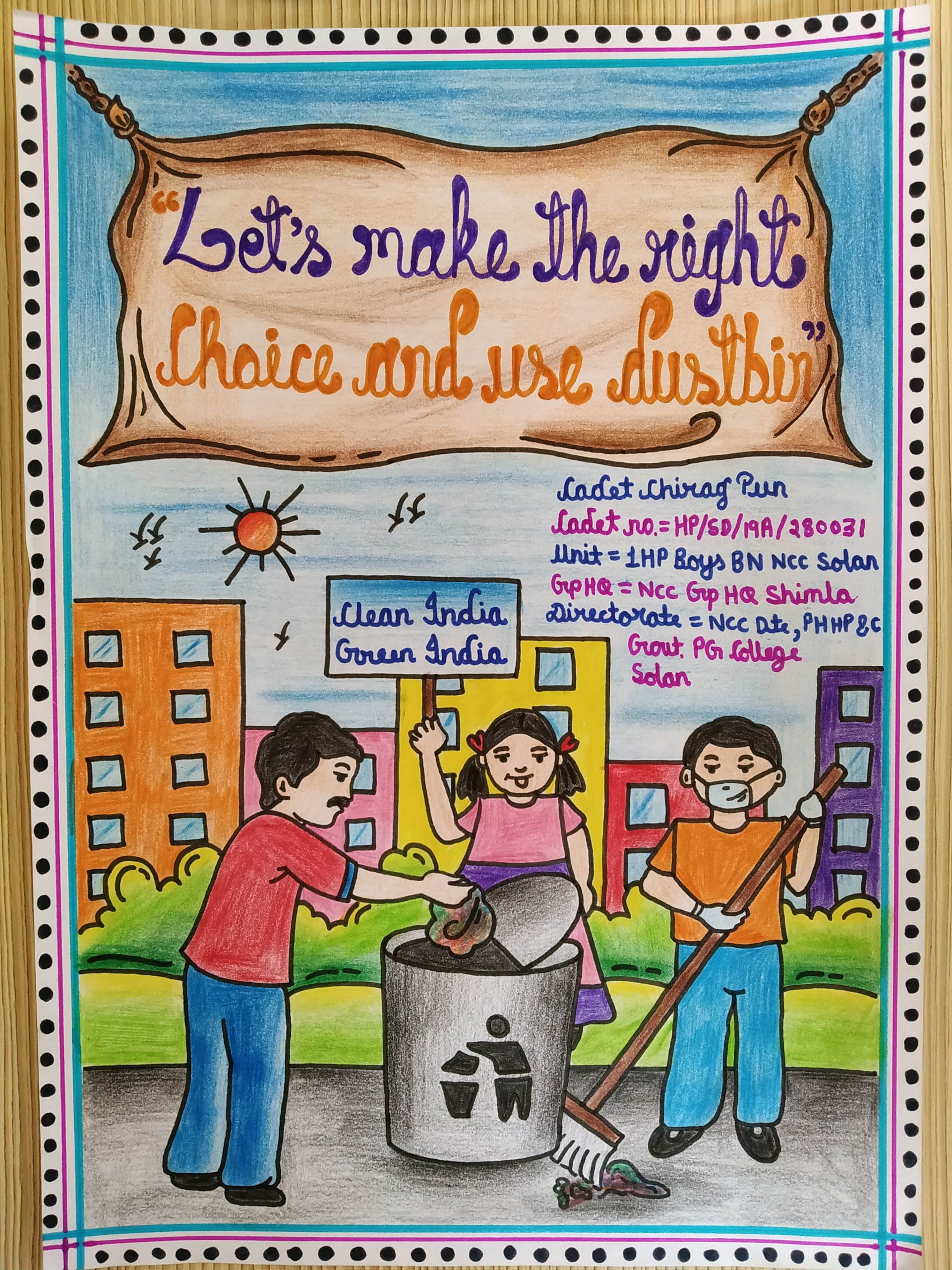 Poster On Swachh Bharat Abhiyan India Ncc