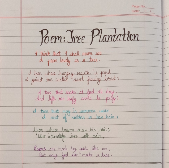 Poem on the topic tree plantation – India NCC